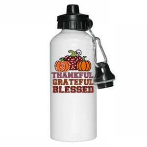 Thankful Grateful Blessed Aluminum Water Bottle