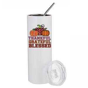 Thankful Grateful Blessed Stainless Steel Tumbler