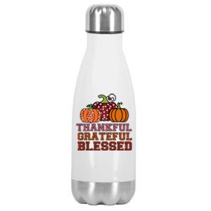 Thankful Grateful Blessed Stainless Steel Insulated Water Bottle