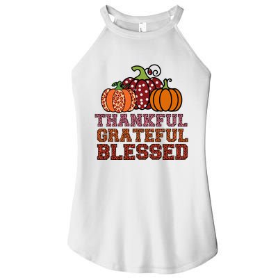 Thankful Grateful Blessed Women’s Perfect Tri Rocker Tank