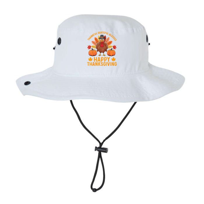 Thankful Grateful Blessed Turkey Women Happy Thanksgiving Legacy Cool Fit Booney Bucket Hat