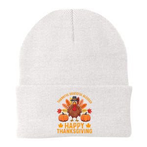 Thankful Grateful Blessed Turkey Women Happy Thanksgiving Knit Cap Winter Beanie