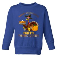 Thankful Grateful Blessed Happy Thanksgiving Turkey Toddler Sweatshirt