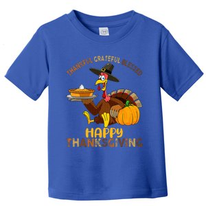 Thankful Grateful Blessed Happy Thanksgiving Turkey Toddler T-Shirt