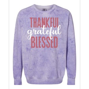 Thankful Grateful Blessed Cute Holiday Colorblast Crewneck Sweatshirt