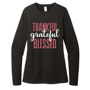 Thankful Grateful Blessed Cute Holiday Womens CVC Long Sleeve Shirt