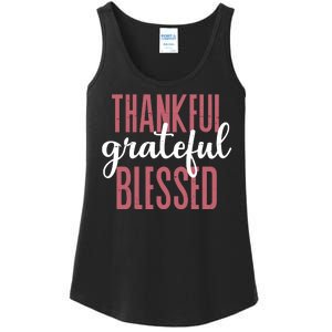 Thankful Grateful Blessed Cute Holiday Ladies Essential Tank