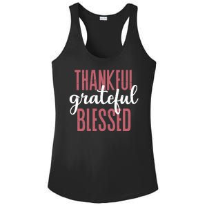 Thankful Grateful Blessed Cute Holiday Ladies PosiCharge Competitor Racerback Tank