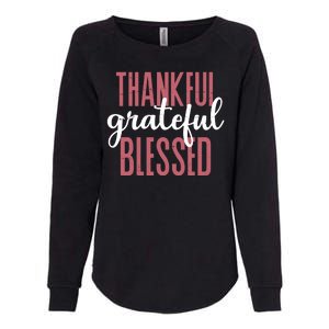 Thankful Grateful Blessed Cute Holiday Womens California Wash Sweatshirt