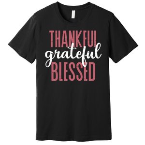 Thankful Grateful Blessed Cute Holiday Premium T-Shirt