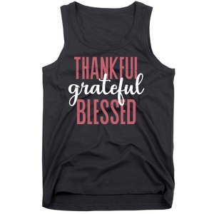 Thankful Grateful Blessed Cute Holiday Tank Top