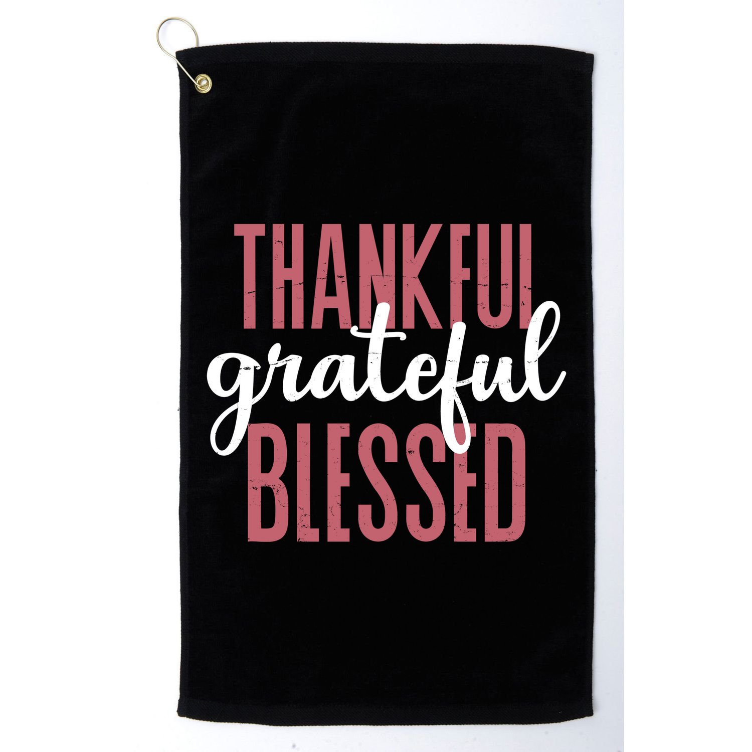 Thankful Grateful Blessed Cute Holiday Golf Towel
