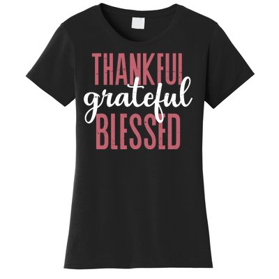 Thankful Grateful Blessed Cute Holiday Women's T-Shirt