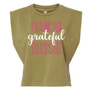 Thankful Grateful Blessed Cute Holiday Garment-Dyed Women's Muscle Tee