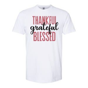 Thankful Grateful Blessed Cute Holiday Softstyle CVC T-Shirt