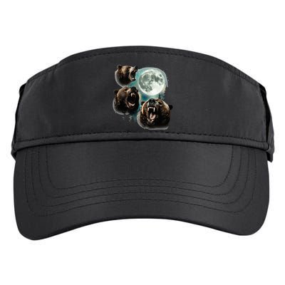 Three Grizzly Bears Howl At Moon Starry Mountain Forest Bear Adult Drive Performance Visor