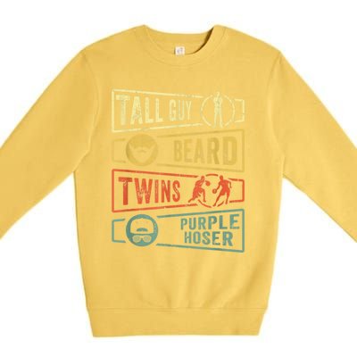 Tall Guy Beard Twins Purple Hoser Premium Crewneck Sweatshirt