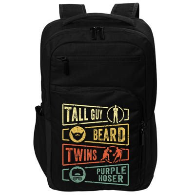 Tall Guy Beard Twins Purple Hoser Impact Tech Backpack