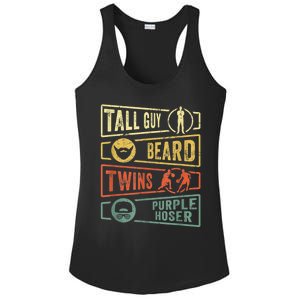 Tall Guy Beard Twins Purple Hoser Ladies PosiCharge Competitor Racerback Tank