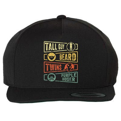 Tall Guy Beard Twins Purple Hoser Wool Snapback Cap