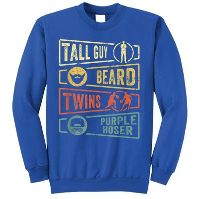 Tall Guy Beard Twins Purple Hoser Sweatshirt