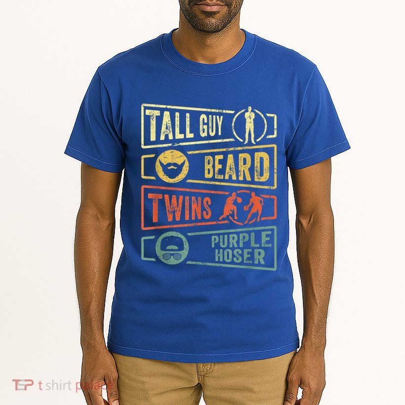 Tall Guy Beard Twins Purple Hoser Tall T-Shirt