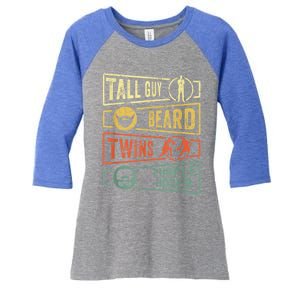 Tall Guy Beard Twins Purple Hoser Women's Tri-Blend 3/4-Sleeve Raglan Shirt