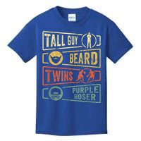 Tall Guy Beard Twins Purple Hoser Kids T-Shirt