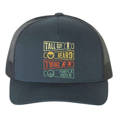 Tall Guy Beard Twins Purple Hoser Yupoong Adult 5-Panel Trucker Hat