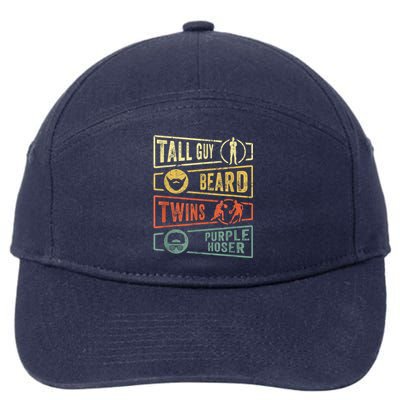 Tall Guy Beard Twins Purple Hoser 7-Panel Snapback Hat