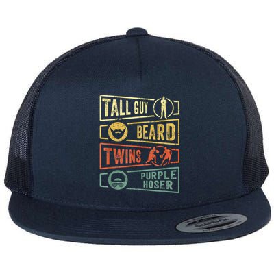 Tall Guy Beard Twins Purple Hoser Flat Bill Trucker Hat