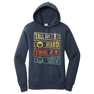 Tall Guy Beard Twins Purple Hoser Women's Pullover Hoodie