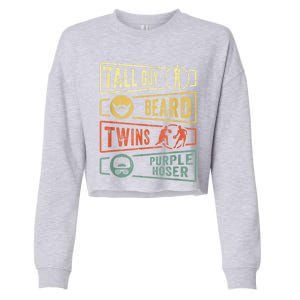 Tall Guy Beard Twins Purple Hoser Cropped Pullover Crew