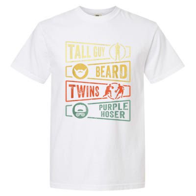 Tall Guy Beard Twins Purple Hoser Garment-Dyed Heavyweight T-Shirt