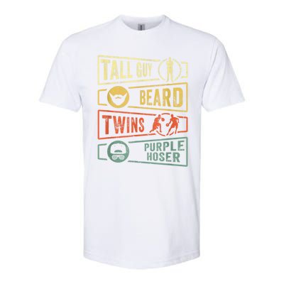 Tall Guy Beard Twins Purple Hoser Softstyle CVC T-Shirt