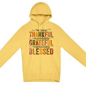 Thankful Grateful Blessed Premium Pullover Hoodie