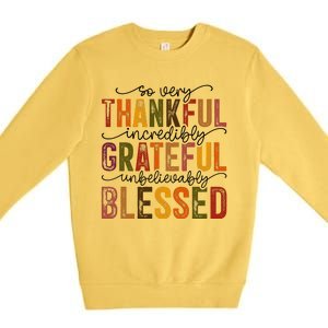 Thankful Grateful Blessed Premium Crewneck Sweatshirt