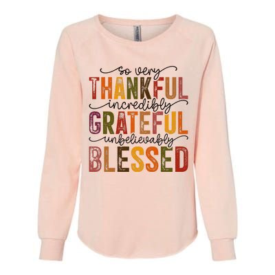 Thankful Grateful Blessed Womens California Wash Sweatshirt