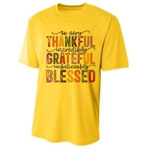 Thankful Grateful Blessed Performance Sprint T-Shirt