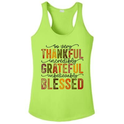 Thankful Grateful Blessed Ladies PosiCharge Competitor Racerback Tank