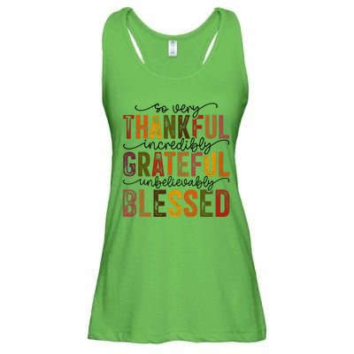 Thankful Grateful Blessed Ladies Essential Flowy Tank