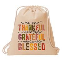 Thankful Grateful Blessed Drawstring Bag