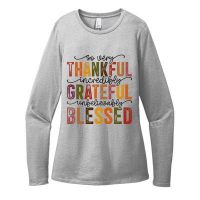 Thankful Grateful Blessed Womens CVC Long Sleeve Shirt