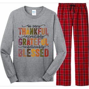 Thankful Grateful Blessed Long Sleeve Pajama Set