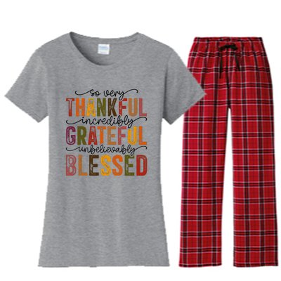 Thankful Grateful Blessed Women's Flannel Pajama Set