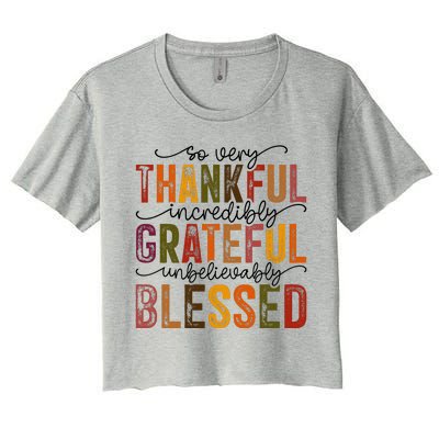 Thankful Grateful Blessed Women's Crop Top Tee