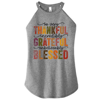 Thankful Grateful Blessed Women's Perfect Tri Rocker Tank