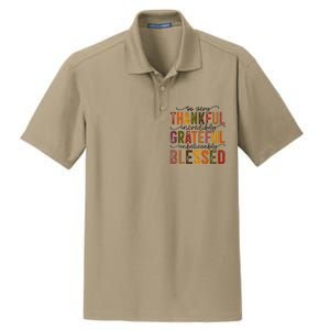 Thankful Grateful Blessed Dry Zone Grid Polo