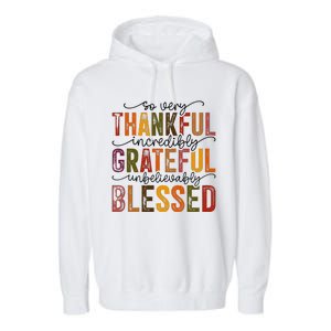 Thankful Grateful Blessed Garment-Dyed Fleece Hoodie