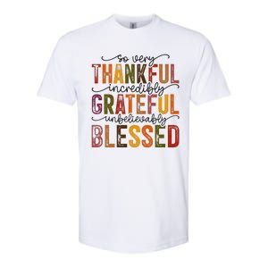 Thankful Grateful Blessed Softstyle CVC T-Shirt